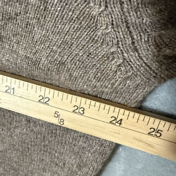 Jos A Bank Executive Sweater L Mens Beige Lambswool Cardigan Grandpa Grunge - Picture 6 of 8